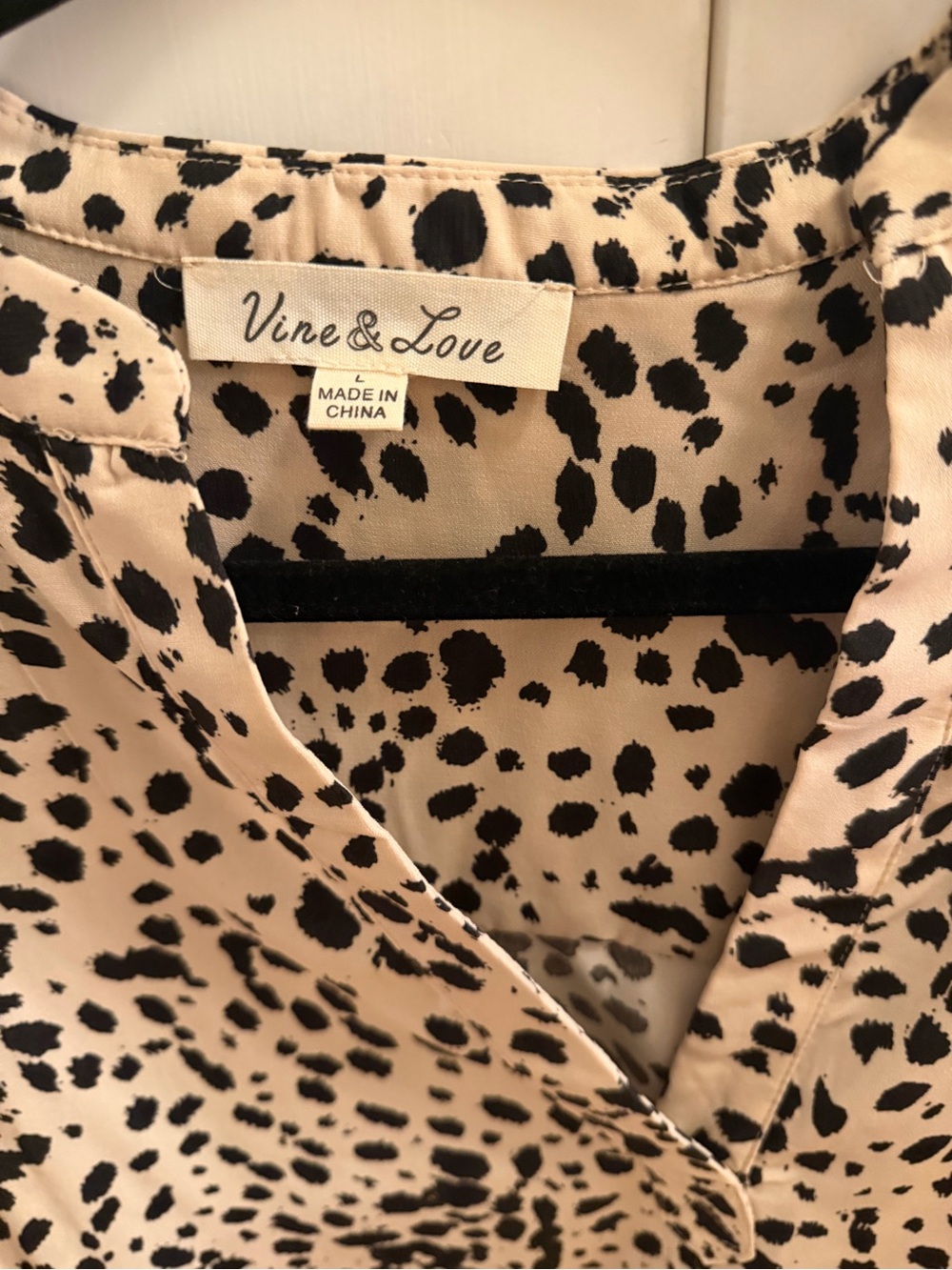 Vine & Love Beige and Black Animal Print Chemise Top